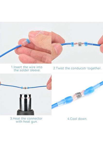 800 Pcs Lehim Contası Tel Konektörü Mavi 16-14 Awg - Isıyla Daralan Lehim Butt Konnektörü Kalaylı Otomatik Deniz Tekne Kıvrım (Yurt Dışından) modelleri