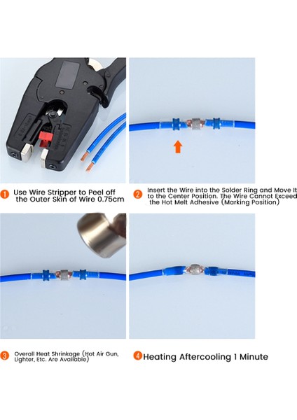 800 Pcs Lehim Contası Tel Konektörü Mavi 16-14 Awg - Isıyla Daralan Lehim Butt Konnektörü Kalaylı Otomatik Deniz Tekne Kıvrım (Yurt Dışından) indirimleri