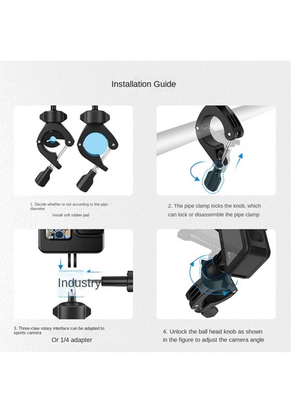 Telesın Bisiklet Motosiklet Klipsi 360° Süper Kelepçe 1/4ın Delik Braketi Gopro/action 4/INSTA360 Aksiyon Kamera Aksesuarları Için (Yurt Dışından) fırsatları