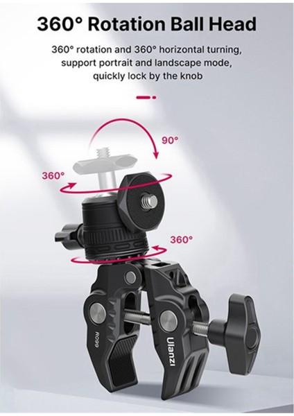 Ulanzi R099 Süper Kelepçe Kamera Montajı 360° Ayarlanabilir Mini Küre Başlığı, Gopro, Dslr, Monitör, Motosiklet Takımı Için Sihirli Kol (Yurt Dışından) modelleri
