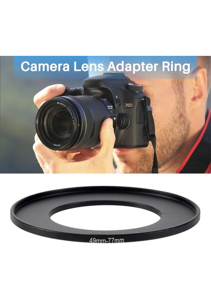 Kamera Lens Filtresi Yükseltme Halkası 49MM-77MM Adaptör Siyah (Yurt Dışından) fırsatları