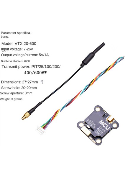 Jhemcu VTX20-600 Vtx 5.8g 600MW Fpv Video Vericisi Fpv Drone Için 2-6s Irc Desteği (Yurt Dışından) fiyatları