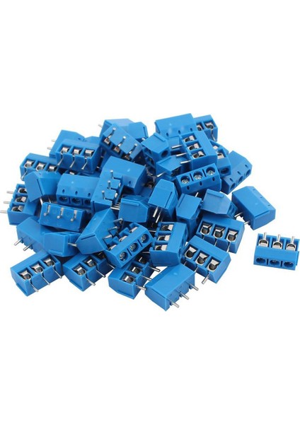 100 Adet Mavi Abs KF301-3P 5.08MM 3 Pin Bağlantı Terminali Vidalı Terminal Konnektörü (Yurt Dışından)