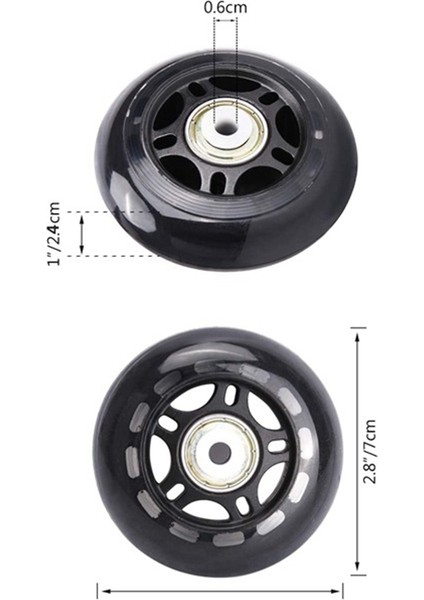 4 Adet Paten Yanıp Sönmeyen Tekerlek Paten Tekerleği 70X24MM Rulman Paten Aksesuarları Kaymaz (Yurt Dışından) fiyatları