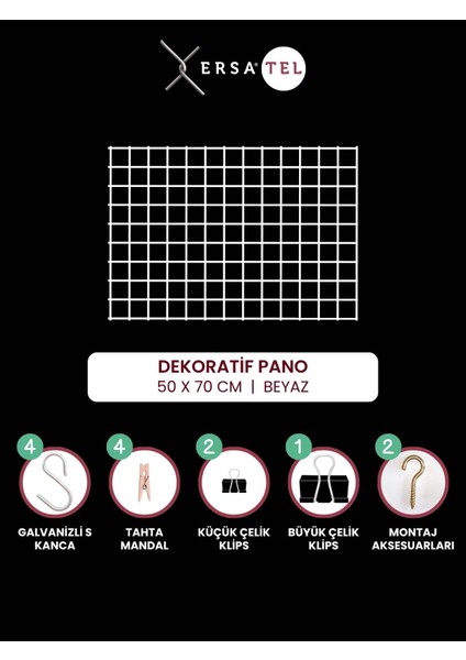 Tel Pano Metal Duvar Panosu Ersapano Classic 50X70 Beyaz fiyatları