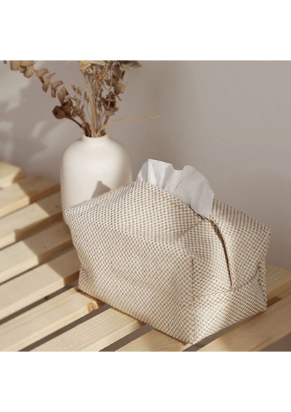 Küçük Jüt Doku Kutusu Peçete Tutucu Oturma Odası Masa Doku Kutuları Konteyner Ev Araba Kağıtları Dağıtıcı Tutucu (B) (Yurt Dışından) modelleri