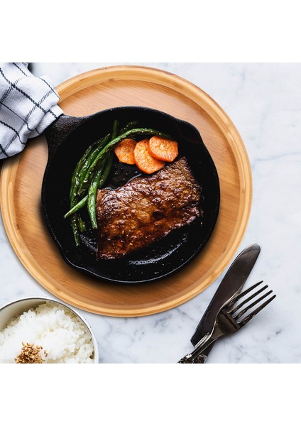 Yuvarlak Servis Bambu Ahşap Tepsi Yemek Tepsileri Çay I Kahvaltı Gıda Konteyner Kolu Depolama Tepsisi 2 (Yurt Dışından) fırsatları