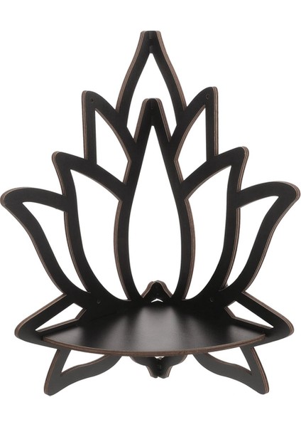 Lotus Köşe Raf Ahşap Duvar Montajlı Yüzen Raf Dekoratif Çiçek Bitki Sergileme Rafı Yatak Odası Kitap Odası Dekoru (Yurt Dışından)
