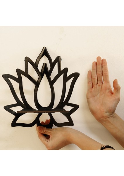 Lotus Köşe Raf Ahşap Duvar Montajlı Yüzen Raf Dekoratif Çiçek Bitki Sergileme Rafı Yatak Odası Kitap Odası Dekoru (Yurt Dışından) modelleri