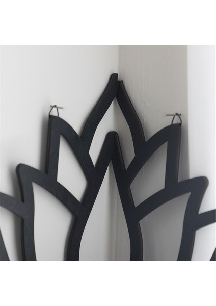 Lotus Köşe Raf Ahşap Duvar Montajlı Yüzen Raf Dekoratif Çiçek Bitki Sergileme Rafı Yatak Odası Kitap Odası Dekoru (Yurt Dışından) fırsatları