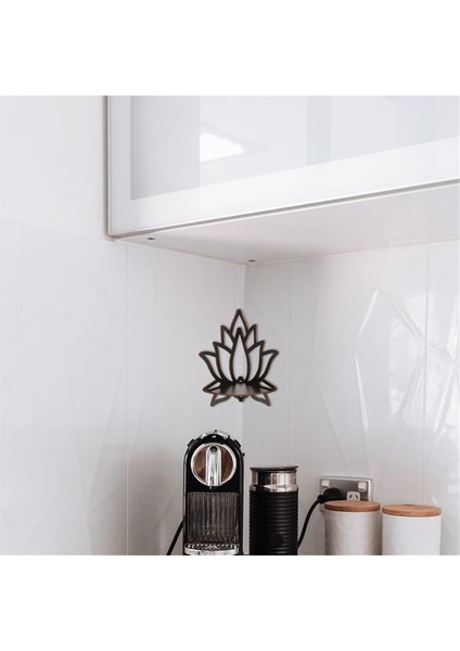 Lotus Köşe Raf Ahşap Duvar Montajlı Yüzen Raf Dekoratif Çiçek Bitki Sergileme Rafı Yatak Odası Kitap Odası Dekoru (Yurt Dışından) indirimleri