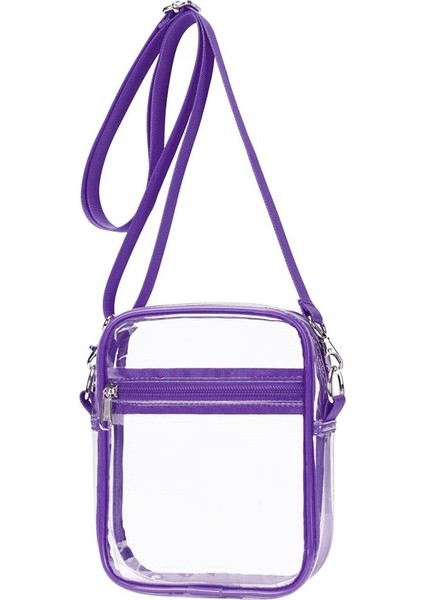 Şeffaf Çanta Stadyum Onaylı, Açık Hava Sporları Için Ayarlanabilir Omuz Askılı Şeffaf Çanta, Mor (Yurt Dışından)