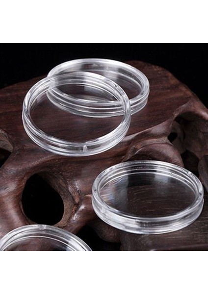 100 Adet 21MM Yuvarlak Şeffaf Plastik Para Tutucu Kapsül Kutusu Depolama Temizle Yuvarlak Vitrinler Para Tutucular (Yurt Dışından) fırsatları