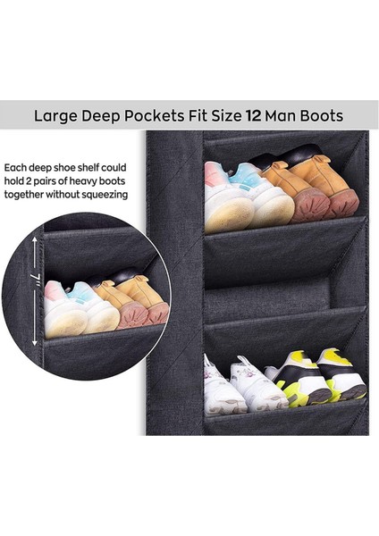 Büyük Derin Cepli Dolap Için Kapı Üstü Ayakkabı Düzenleyici, Kapıya Asılan Önyükleme Depolama Için Dar Ayakkabı Rafı (Yurt Dışından) fırsatları