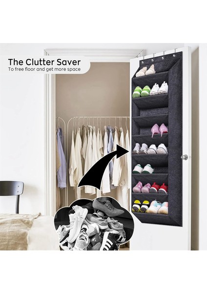 Büyük Derin Cepli Dolap Için Kapı Üstü Ayakkabı Düzenleyici, Kapıya Asılan Önyükleme Depolama Için Dar Ayakkabı Rafı (Yurt Dışından) indirimleri