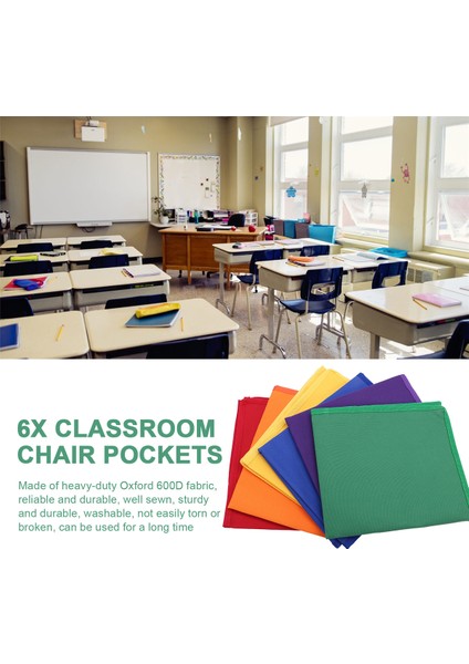 Sınıf Sandalye Cepleri, Sandalye Cep Tabloları, Tablo Cepleri, Isim Etiketli Sandalye Saklama Çantası, Sınıf Organizasyonu, 6 Adet (Yurt Dışından) fırsatları