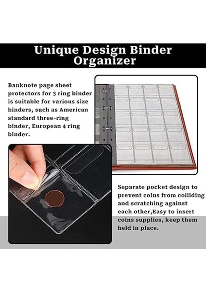 10 Cep Para Toplama Sayfaları, Para Albümü Için 9 Delikli, Çoğu Para Damga Rozeti Vb Için Kollu Toplama (Yurt Dışından) modelleri