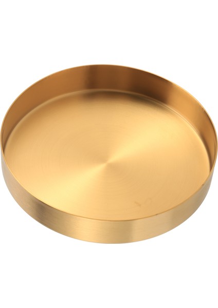 Yuvarlak Altın Tepsi, Vanity Için Metal Dekoratif Tepsi Makyaj Tepsisi Organizatör, Banyo, Elbise, Mat Pirinç Kaplama, 4,9 Inç (Yurt Dışından)