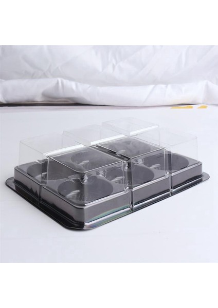 100 Adet 6 Kaviteler Plastik Mooncake Tepsisi Şeffaf Muffin Cupcake Mochi Konteyner Çerez Taşıyıcı Gıda Ambalaj Kutusu (Yurt Dışından) fiyatları