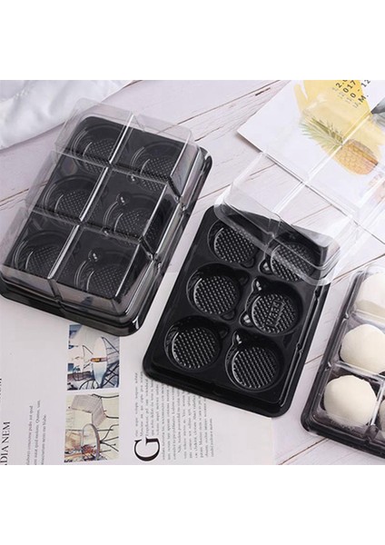 100 Adet 6 Kaviteler Plastik Mooncake Tepsisi Şeffaf Muffin Cupcake Mochi Konteyner Çerez Taşıyıcı Gıda Ambalaj Kutusu (Yurt Dışından) modelleri