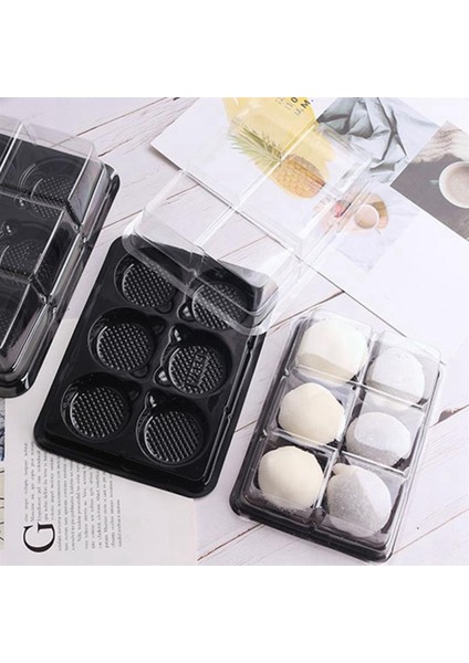 100 Adet 6 Kaviteler Plastik Mooncake Tepsisi Şeffaf Muffin Cupcake Mochi Konteyner Çerez Taşıyıcı Gıda Ambalaj Kutusu (Yurt Dışından) fırsatları