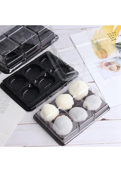 100 Adet 6 Kaviteler Plastik Mooncake Tepsisi Şeffaf Muffin Cupcake Mochi Konteyner Çerez Taşıyıcı Gıda Ambalaj Kutusu (Yurt Dışından) indirimleri