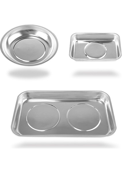 3 Parçalı Manyetik Tepsi Tutucu, Manyetik Parçalar Tepsi Seti, Kalınlaştırılmış Tepsi, Paslanmaz Çelik, Vida, Cıvata, Somun Için Alet Tepsileri (Yurt Dışından)