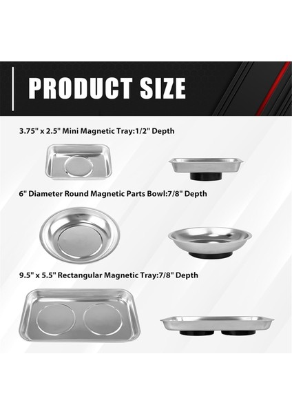 3 Parçalı Manyetik Tepsi Tutucu, Manyetik Parçalar Tepsi Seti, Kalınlaştırılmış Tepsi, Paslanmaz Çelik, Vida, Cıvata, Somun Için Alet Tepsileri (Yurt Dışından) indirimleri