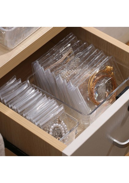 Takı Saklama Çantası Masaüstü Çekmece Organizatör Şeffaf Bilezik Yüzük Tutucu Fermuar Kapatma Çanta 30XLARGE Çanta + 1xbox (Yurt Dışından) indirimleri