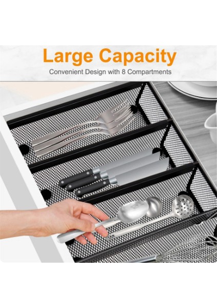 6 Adet Çekmece Düzenleyici, Mutfak Için Gümüş Eşya Düzenleyici, Alet Çatal Bıçak Tepsisi Örgü Metal Düzenleyici (Yurt Dışından) fiyatları