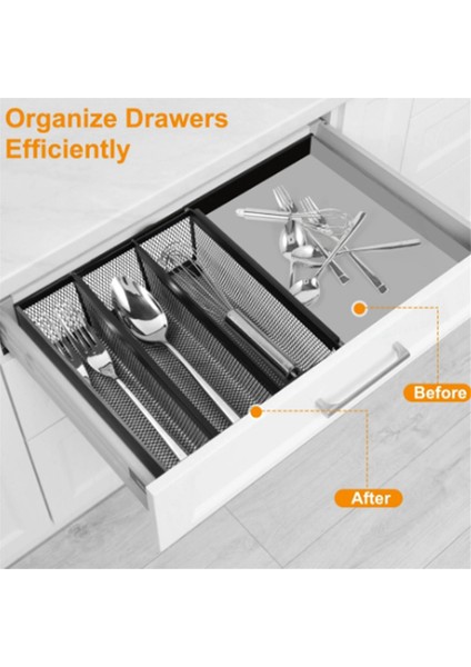6 Adet Çekmece Düzenleyici, Mutfak Için Gümüş Eşya Düzenleyici, Alet Çatal Bıçak Tepsisi Örgü Metal Düzenleyici (Yurt Dışından) modelleri