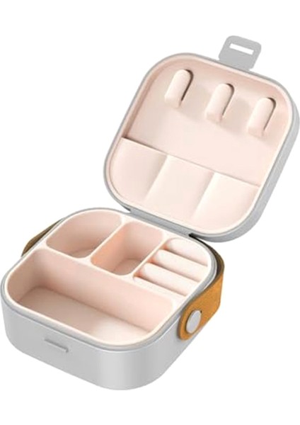 Kulplu Küpe Mücevher Kutusu, Mini Mücevher Seyahat Kutusu, Mücevher Tutucu Düzenleyici, Küçük Seyahat Mücevher Kutuları, Gri (Yurt Dışından)