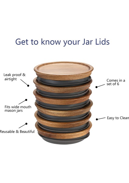 6 Paket Tüm Mühürlü Ahşap Saklama Kapakları Seti, Top Için Ahşap Kapaklar, Kerr Kavanozları, Gıda Sınıfı Malzeme, Kavanozlar Için Hava Geçirmez 89MM (Yurt Dışından) fiyatları