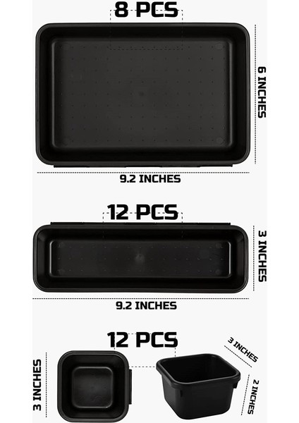 Alet Kutusu Düzenleyici ve Saklama Tepsisi, Alet Kutusu Çekmece Düzenleyici Kutuları, Alet Kutusu Düzenleyici Tepsi Bölücü Seti, Siyah 32'li Paket (Yurt Dışından) modelleri