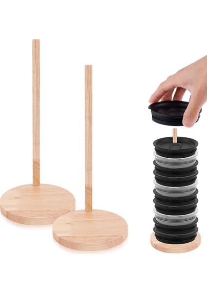 2 Adet Dak Kapağı Düzenleyicileri, Yerden Tasarruf Sağlayan Tasarım Çıkarılabilir Dak Kapağı Düzenleyicisi Ahşap Dak Kapağı Depolama Raf Standı (Yurt Dışından) fiyatları