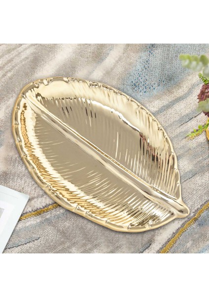 Dekoratif Altın Yaprak Seramik Tabak Çanak Porselen Şeker Biblo Bulaşık Takı Meyve Servis Tepsisi Depolama Plakası Çanak Çömlek Sofra (Yurt Dışından) modelleri