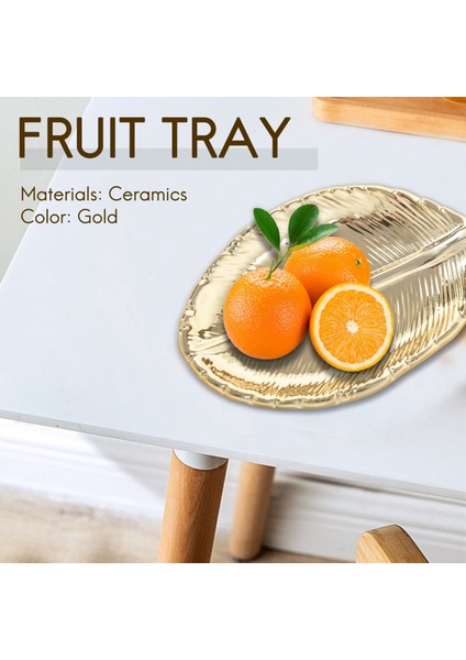 Dekoratif Altın Yaprak Seramik Tabak Çanak Porselen Şeker Biblo Bulaşık Takı Meyve Servis Tepsisi Depolama Plakası Çanak Çömlek Sofra (Yurt Dışından) fırsatları