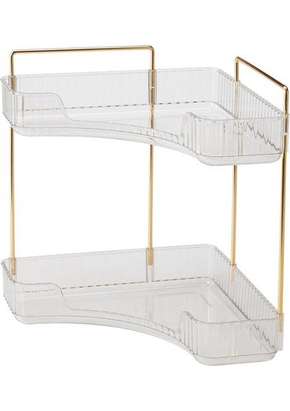 2 Katlı Banyo Tezgahı Organizatörü, Çok Fonksiyonlu Köşe Banyo Organizatörü Tezgah, Makyaj Organizatörü Parfüm B (Yurt Dışından)