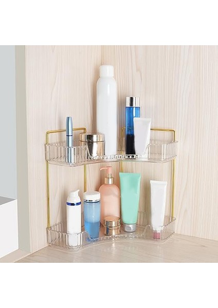 2 Katlı Banyo Tezgahı Organizatörü, Çok Fonksiyonlu Köşe Banyo Organizatörü Tezgah, Makyaj Organizatörü Parfüm B (Yurt Dışından) fiyatları