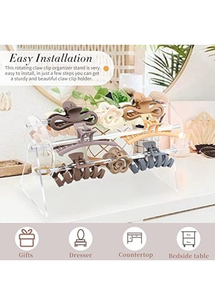 Akrilik Pençe Klip Organizatör Tutucu, 360 Derece Dönen Pençe Klip Tutucu ve Depolama, Kadınlar Için Saç Tokası Organizatör Ekran (Yurt Dışından) fırsatları