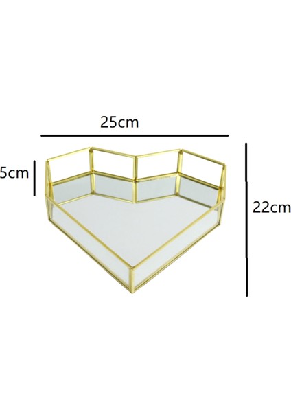 Vintage Ayna Vanity Tepsi Kozmetik Makyaj Tepsisi Süslü Dresser Tepsi Kalp Şeklinde Geometrik Takı Biblo Tutucu Kutusu (Yurt Dışından) fiyatları