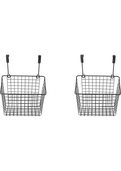 Kancalı 2 Adet Izgara Saklama Sepetleri, Dolap Kapılarında Saklama Rafları, Asılı Saklama, Mutfak ve Banyo Için Uygun (Yurt Dışından)