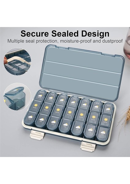 Günde 3 Kez Hap Düzenleyici, 7 Günlük Hap Kutusu Mavi (Yurt Dışından) indirimleri