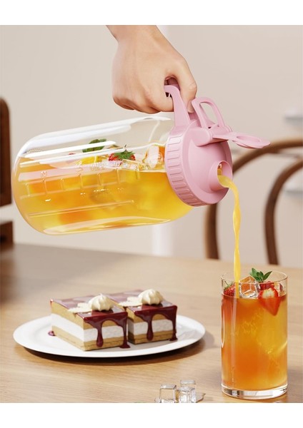 64OZ Kapaklı Cam Mason Kavanoz Sürahi, 2 Quart Hava Geçirmez Cam Su Sürahisi, Sızdırmaz Geniş Ağızlı Mason Kavanoz Sürahi (Yurt Dışından) modelleri