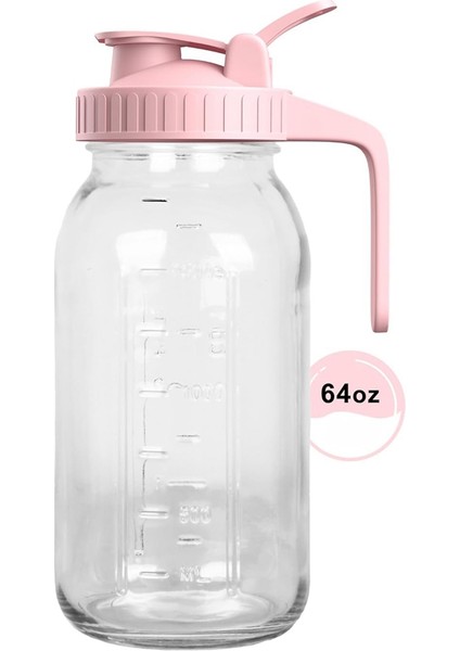 64OZ Kapaklı Cam Mason Kavanoz Sürahi, 2 Quart Hava Geçirmez Cam Su Sürahisi, Sızdırmaz Geniş Ağızlı Mason Kavanoz Sürahi (Yurt Dışından) indirimleri
