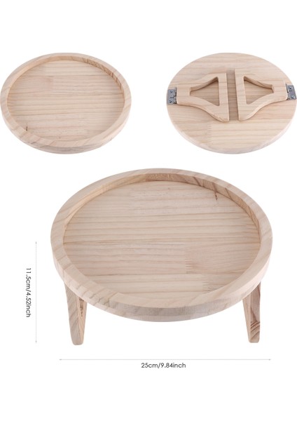 Kanepe Kol Klipsli Masa, Doğal Ahşap Kanepe Kol Dayama Klipsli Tepsi Masa Kanepe Kanepe Kol Dayanağı Organizatör, Yuvarlak (Yurt Dışından)