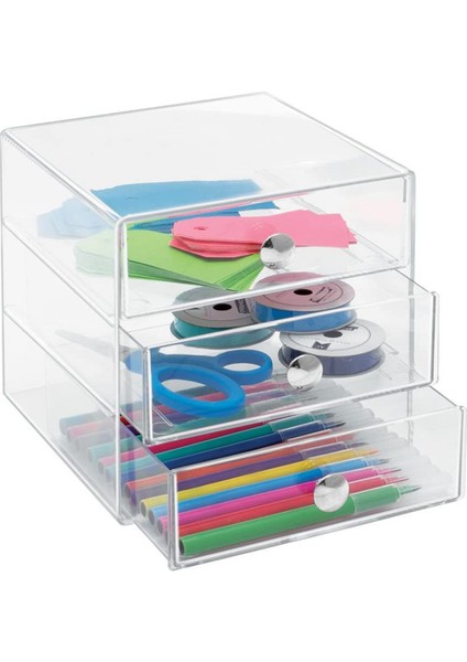 3 Akrilik Makyaj Masası, Kompakt Depolama Düzenleme Çekmeceleri Seti Kozmetik, Gözlük, Diş Malzemeleri, Saç Bakımı, Banyo (Yurt Dışından) indirimleri