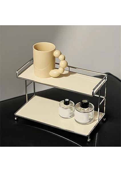 2 Katmanlı Banyo Makyaj Organizatör, Elektroliz Metal Makyaj Sayacı Organizatör, Vanity Organizatör/yatak Odası Için Depolama Rafı (Yurt Dışından) modelleri