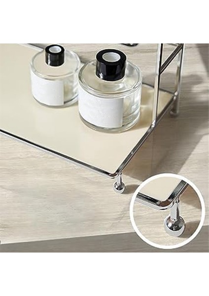 2 Katmanlı Banyo Makyaj Organizatör, Elektroliz Metal Makyaj Sayacı Organizatör, Vanity Organizatör/yatak Odası Için Depolama Rafı (Yurt Dışından) indirimleri