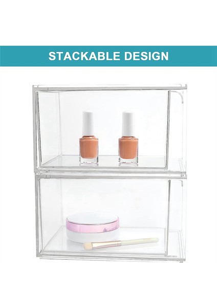Paket Istife Edilebilir Makyaj Düzenleyici Saklama Çekmeceleri, Akrilik Banyo Düzenleyici, Şeffaf Plastik Saklama Kutusu (Yurt Dışından) fiyatları